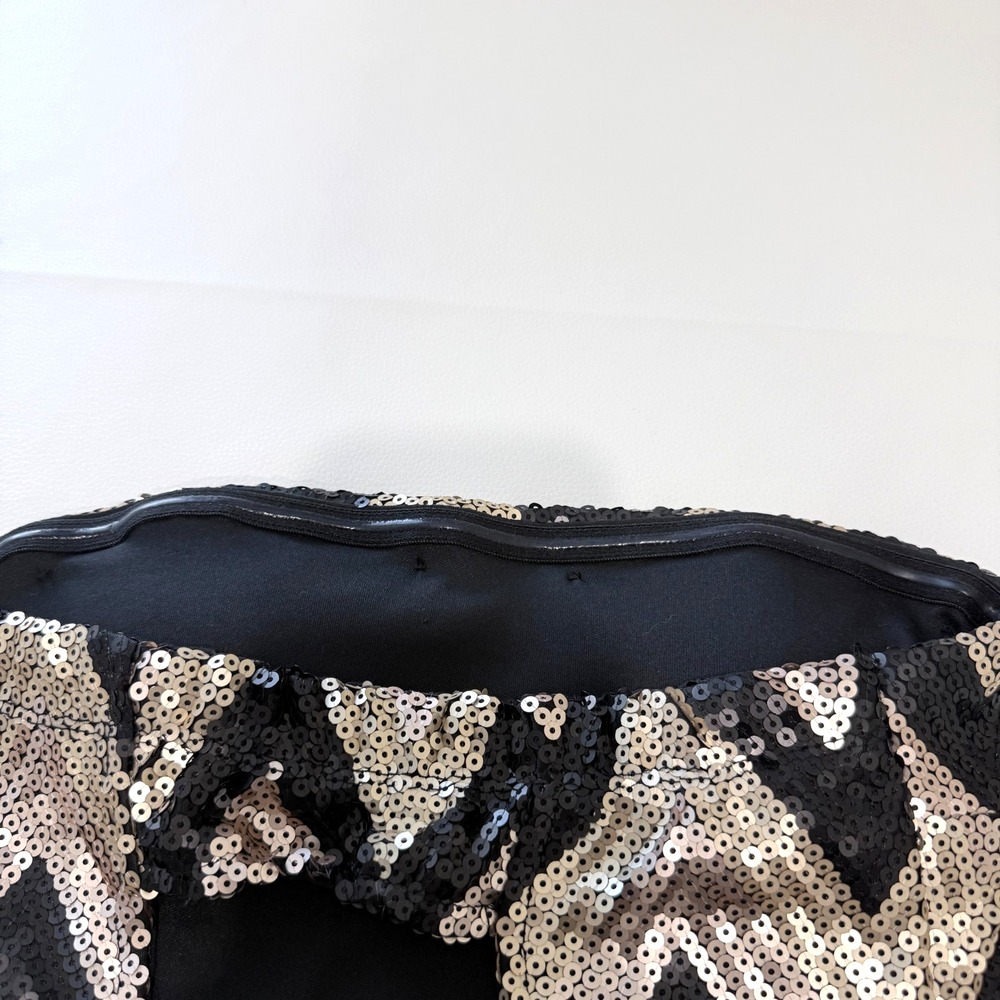 My Michelle Strapless Cocktail Dress Size 3 Back Cut Out Chevron Sequin Party - Picture 9 of 10